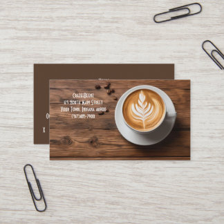 Aangepaste koffie & latte art koffie shop & punch visitekaartje
