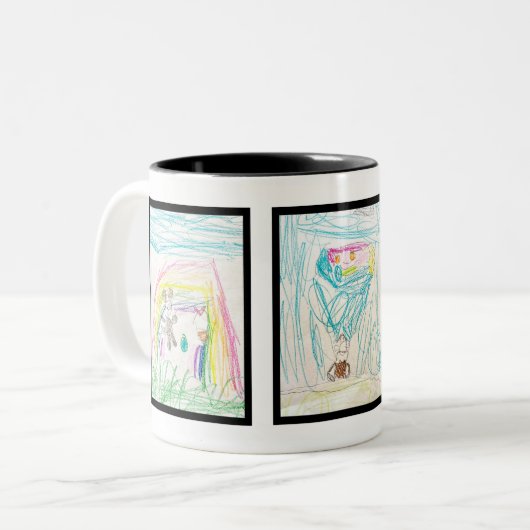 Aangepaste koffie Mok met de Art 3 Afbeeldingen va (Voorkant links)