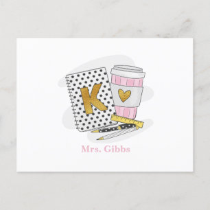 Aangepaste koffie voor waardering kleuterleidster briefkaart