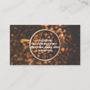 Aangepaste koffiebonen en koffiewinkel Punch en Pu Visitekaartje