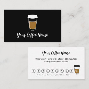 Aangepaste Koffiehuis Naam Stempel troutekaart Klantenkaartje