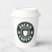 Aangepaste koffiekopjes op papier met dekstofartik papieren bekers (Voorkant)