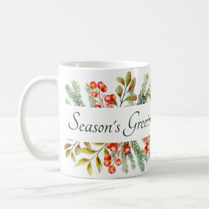 Aangepaste koffiemok met botanische banner
