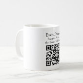 Aangepaste koffiemok met QR-code voor evenementen (Voorkant links)