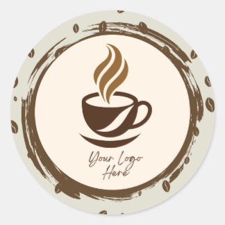 Aangepaste koffieproductlabelstickers | Cozy Coffe Ronde Sticker