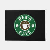 Aangepaste koffieshop met bonen logo deurmat (Voorkant)