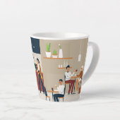 Aangepaste koffiewinkel latte mok (Rechterhoek)