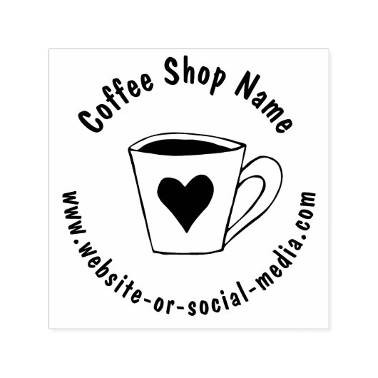 Aangepaste Koffiewinkel Naam en website Promotie Zelfinktende Stempel (Design)