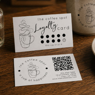 Aangepaste koffiezaak Voeg uw logo toe Modern klan Visitekaartje