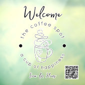 Aangepaste Koffiezaak Voeg uw Logo toe Modern Mini Raamsticker (Vel 3)