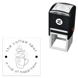 Aangepaste Koffiezaak Voeg uw Logo toe Modern Mini Zelfinktende Stempel