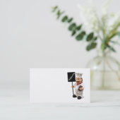 Aangepaste kok in de mond - WELCOME - menukaart Visitekaartje (Staand voorkant)