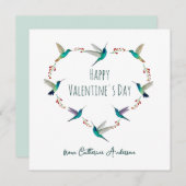 Aangepaste kolibrie hart feestdagenkaart (Voorkant / Achterkant)