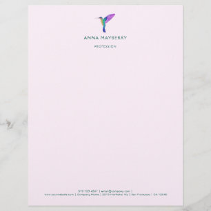 Aangepaste kolibrie Letterhead Briefhoofd
