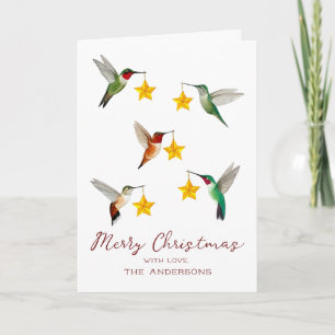 Aangepaste kolibries kerst feestdagen kaart