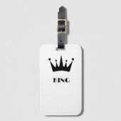 Aangepaste Koning Tekst Zwarte Kleur Kroon Reizen  Bagagelabel (Voorkant (verticaal))