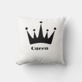 Aangepaste Koningin Tekst Zwarte Kleur Kroon Afbee Kussen (Voorkant)