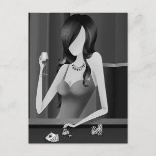 Aangepaste Koningin van het Spel - LasVegas Casino Briefkaart