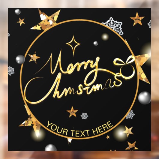 Aangepaste kool Gold Black metallische sterren Raamsticker (Vel 2)