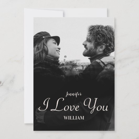 Aangepaste koppel foto Fijne Valentijnsdag Feestdagenkaart (Voorkant)