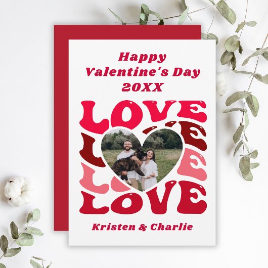 Aangepaste koppel foto Fijne Valentijnsdag Feestdagenkaart