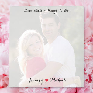 Aangepaste koppel foto liefdesbriefjes takenlijst  notitieblok