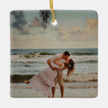 Aangepaste koppel foto ornament, Foto kerst