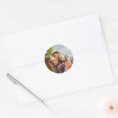 Aangepaste koppel foto ronde sticker (Envelop)