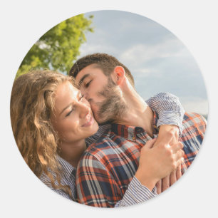 Aangepaste koppel foto ronde sticker