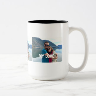 Aangepaste koppel fotobeker – Liefdesgeschenk Tweekleurige Koffiemok