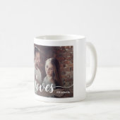 Aangepaste Koppels Foto Liefde Script Koffiemok (Voorkant rechts)