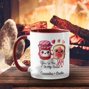 Aangepaste koppels Grappig Quote "Jam to My Toast" Mok