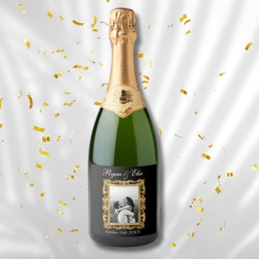 Aangepaste Koppels Huwelijkscadeau Sparkling Wijnetiket