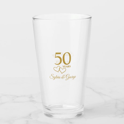 Aangepaste koppels Naam Keepsake 50ste Jubileum Gi Glas (Achterkant)