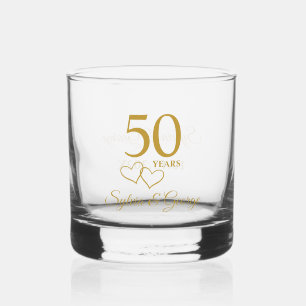 Aangepaste koppels Naam Keepsake 50ste Jubileum Gi Whisky Glas
