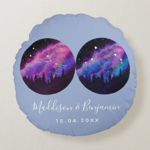 Aangepaste Koppels Zodiac Cadeaus Elke Horoscoop Rond Kussen