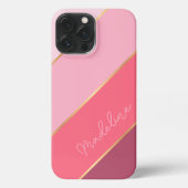 Aangepaste koraal rode pastel blush roze kunst str iPhone hoesje (Achterkant)