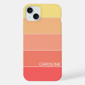 Aangepaste koraal rode perzik Sinaasappel gele str iPhone Hoesje (Achterkant)