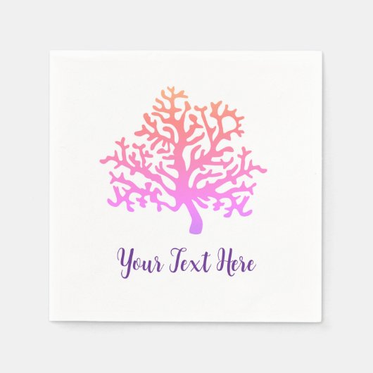 Aangepaste Koraalrif Schilderij Servet (Voorkant)