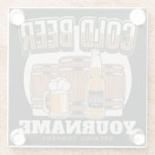 Aangepaste koude bieren, eik en brei glazen onderzetter (Achterkant)