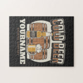 Aangepaste koude bieren, eik en brei legpuzzel (Horizontaal)