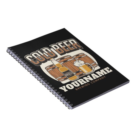 Aangepaste koude bieren, eik en brei notitieboek (Rechterzijde)