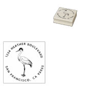 Aangepaste Kraanvogel Retour Adres Familienaam Rubberstempel (Gestempeld)