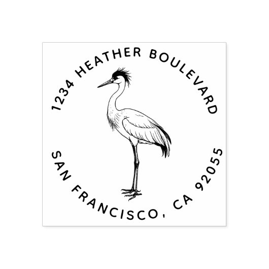 Aangepaste Kraanvogel Retour Adres Familienaam Rubberstempel (Afrduk)