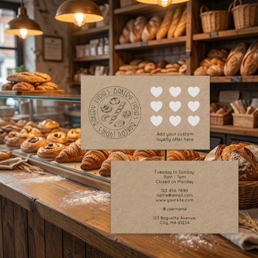 Aangepaste Kraft Bakkerij Loyalty Card