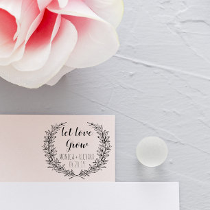Aangepaste krans Laat liefde groeien typografie br Rubberstempel