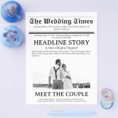 Aangepaste krant bruiloft programma flyer (Enkel)