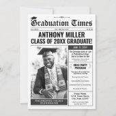 Aangepaste krant diploma uitnodiging aankondiging (Voorkant)