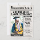 Aangepaste krant diploma uitnodiging aankondiging (Voorkant)