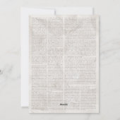 Aangepaste krant diploma uitnodiging aankondiging (Achterkant)
